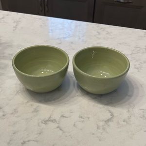 Pier 1 Green Ceramic Bowls